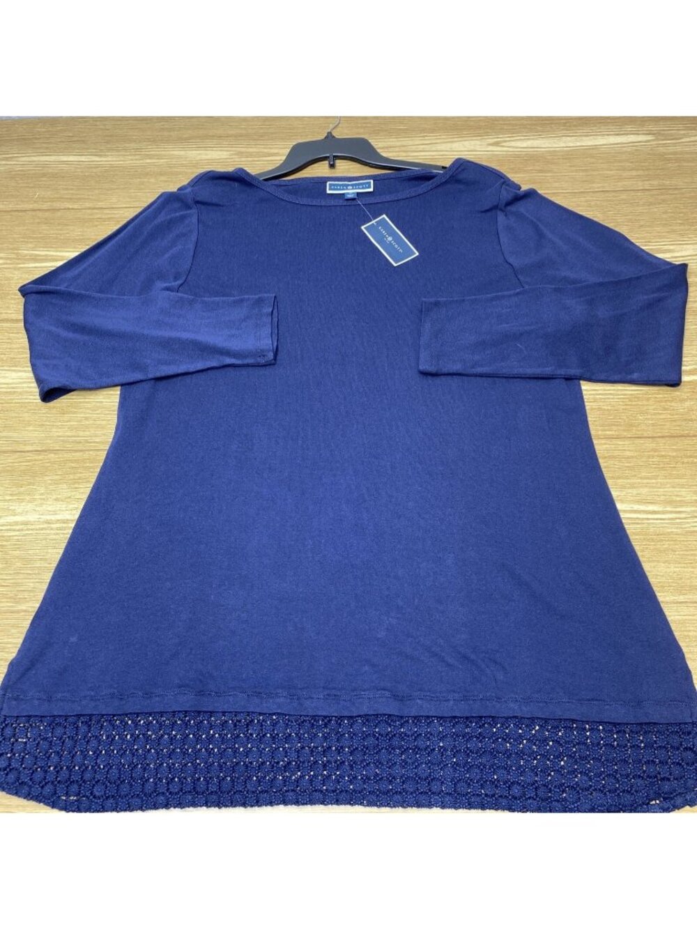 Blouse Womens Karen Scott Plus Size 2X Blue Casual Long Sleeve Top NWT
